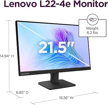 Amazon.com: Lenovo L22-4e Monitor - Office Monitor - 21.5